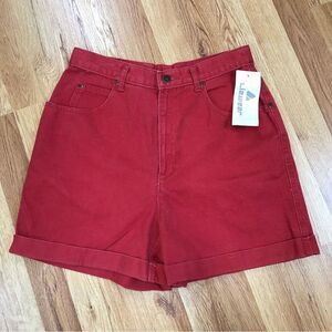 VINTAGE Liz Claiborne 80s 90s Red Mom Jean Cuffed Shorts Deadstock Size 6 8‎ New